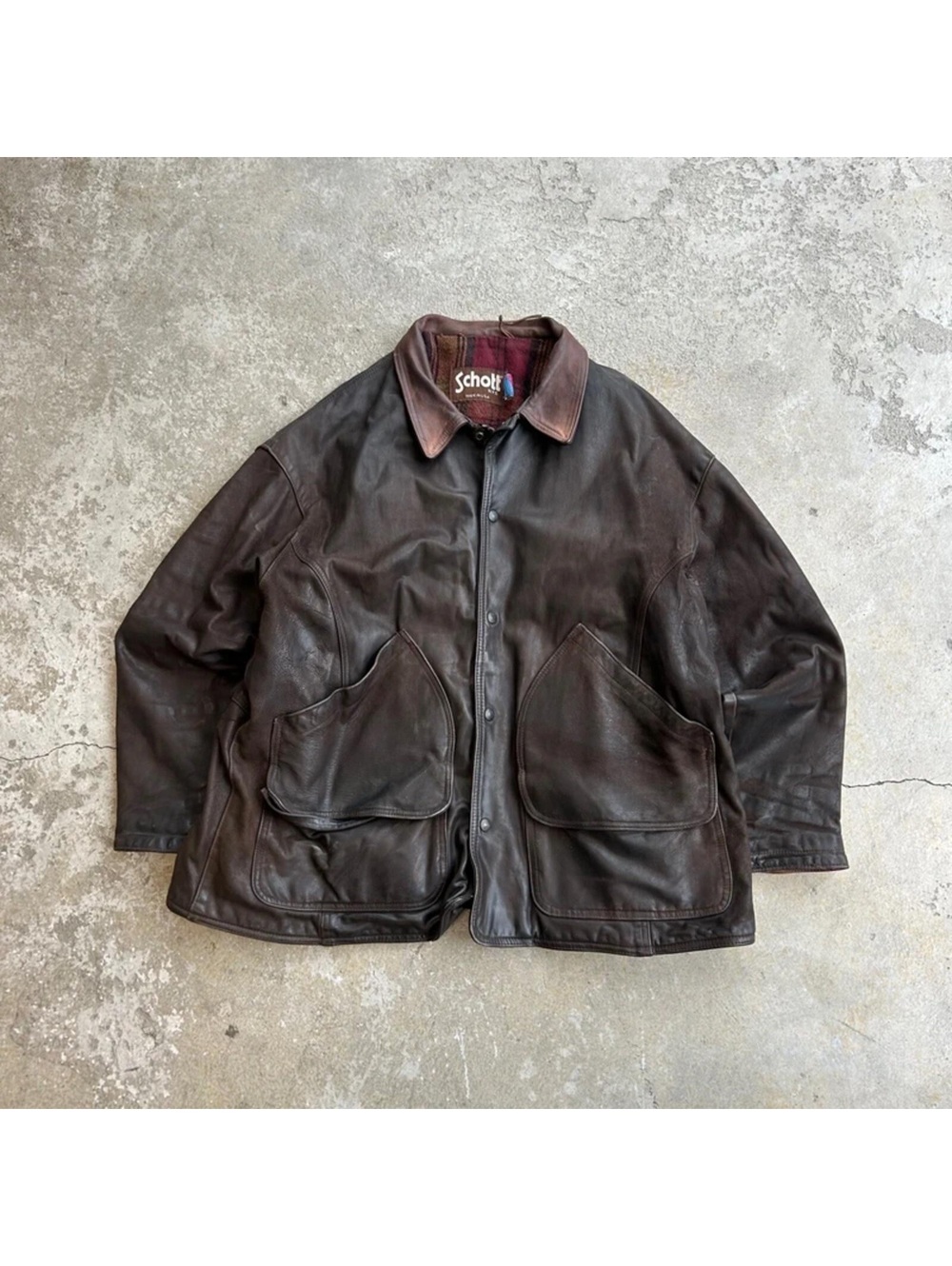 Vintage Blanket Lined Schott N.Y.C. Made in USA Leather Jacket | Men’s 56